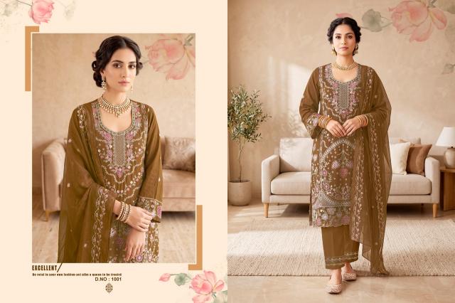 Azara safia yellow dress material online wholesale